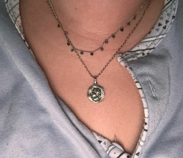 Silver coin Necklace