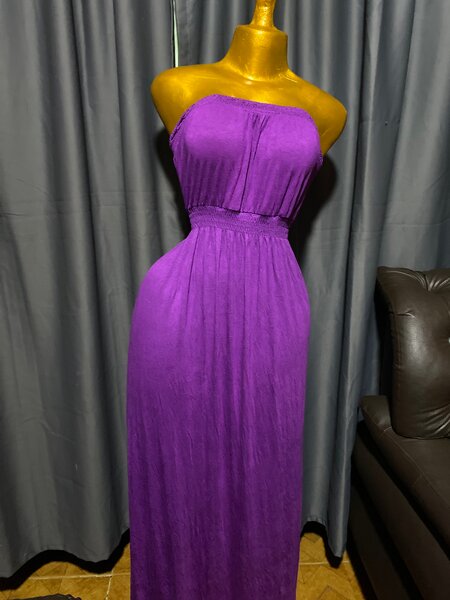 Robe longue bustier violette