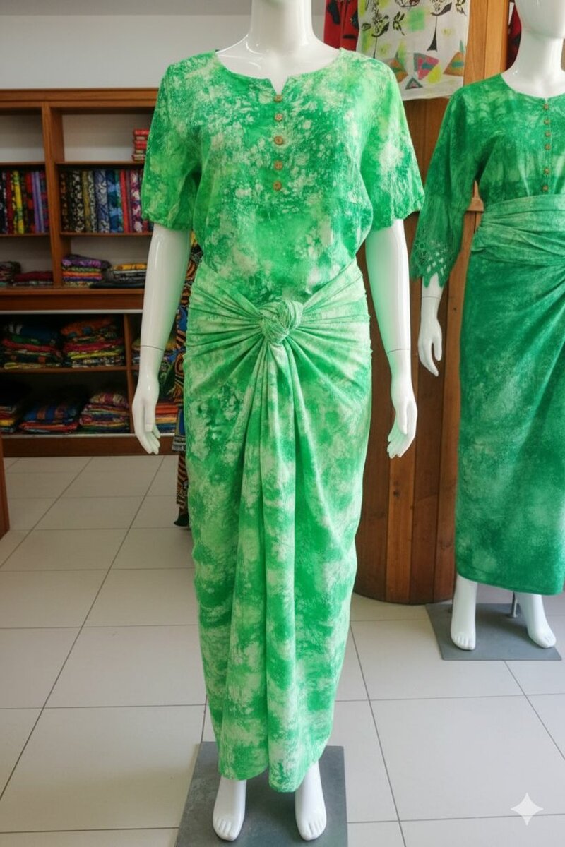 Ensemble pagne et haut batik