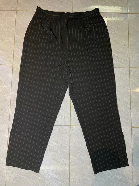 Black pin striped trousers
