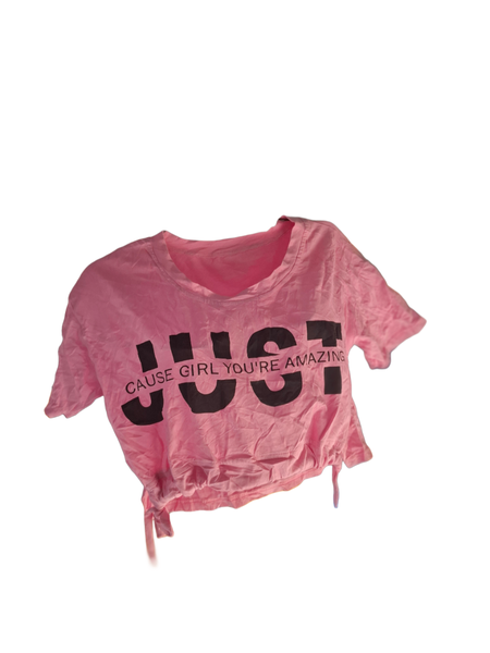 Pink Graphic Crop Top