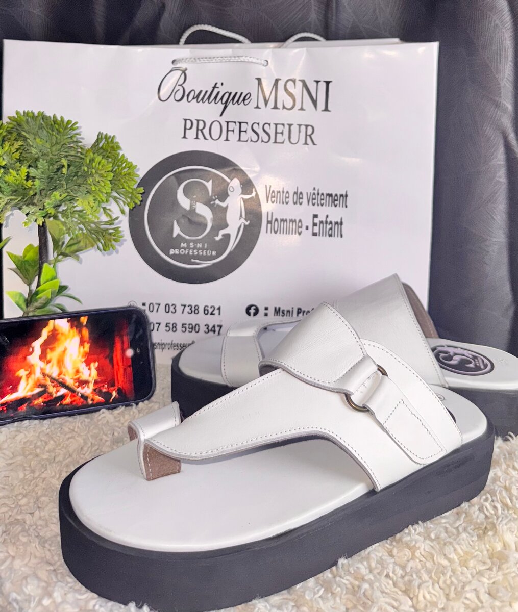 Sandales 100% en cuir