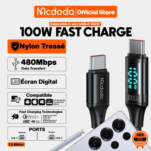Câble USB-C vers USB-C  Mcdodo