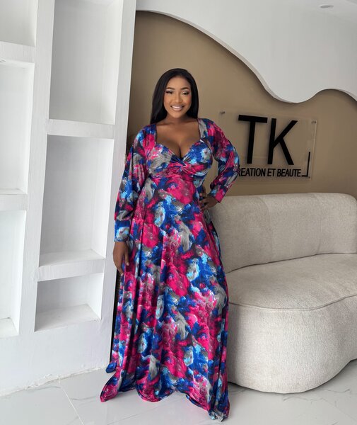 Robe longue imprimée fleuri