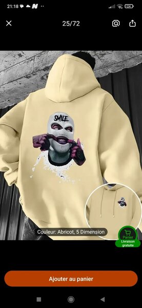 Sweat à capuche streetwear imprimé