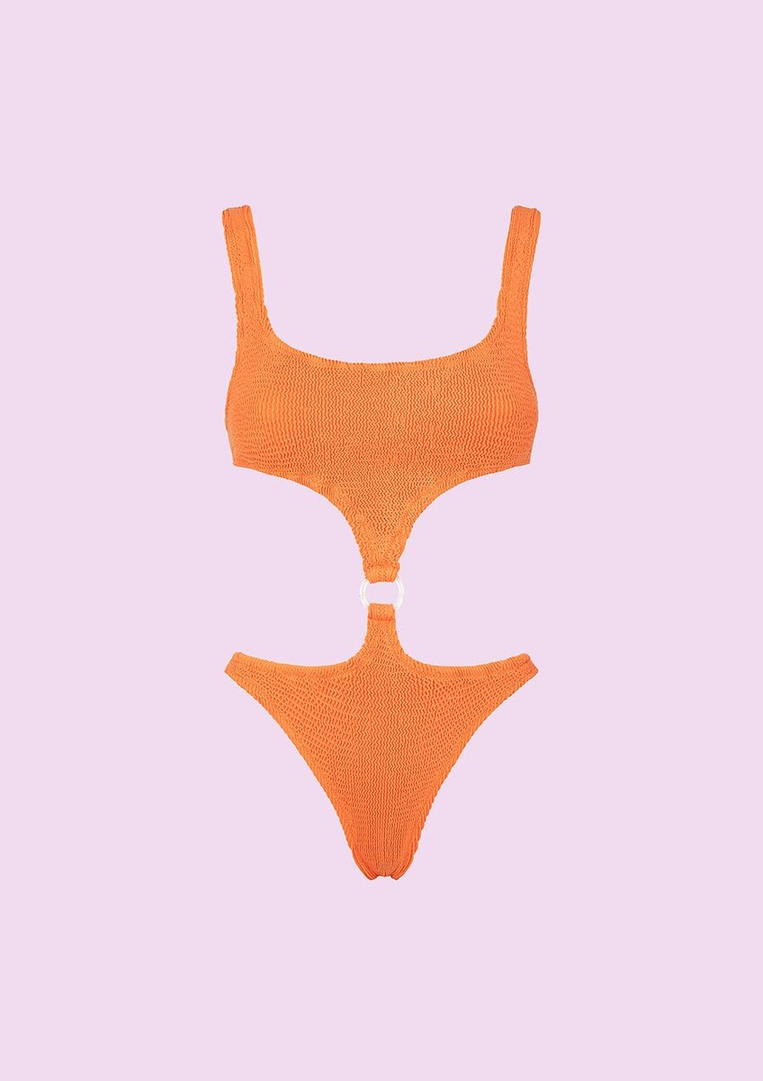 Maillot de Bain Échancré Orange