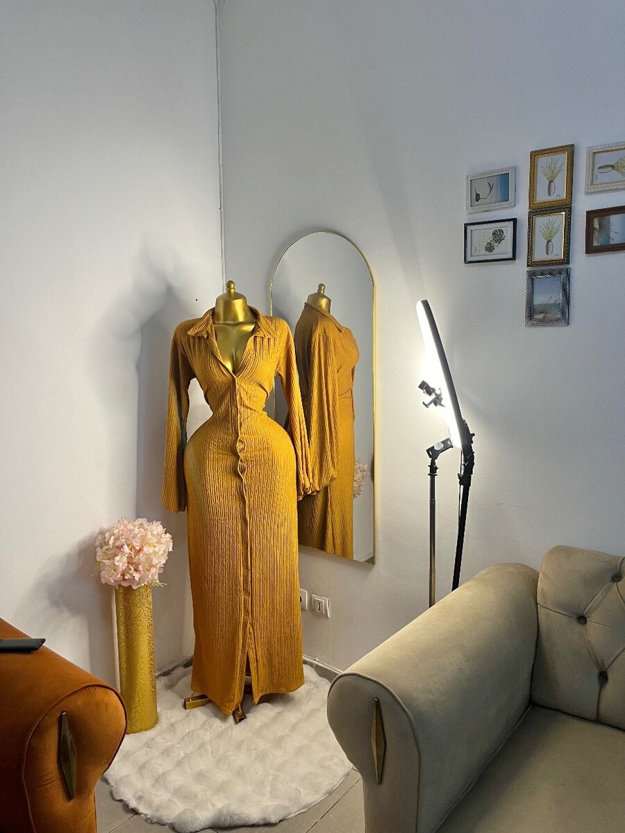 Longue robe chemisier