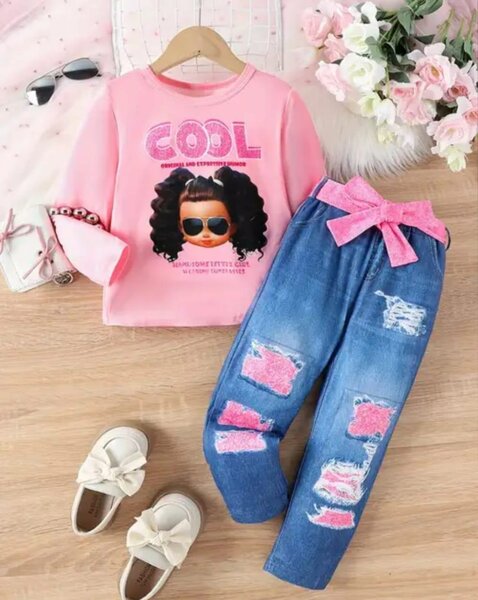 Ensemble streich rose18-24mois