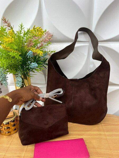 Ensemble sacs en daim marron