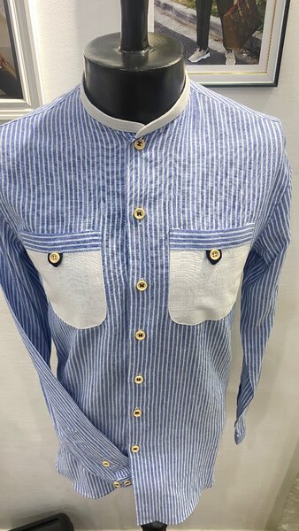 Chemise LIN a fines rayures