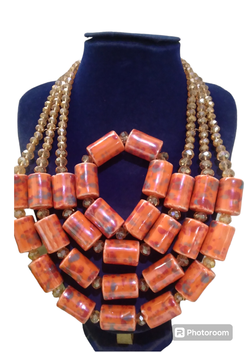 Orange Beaded jewelry