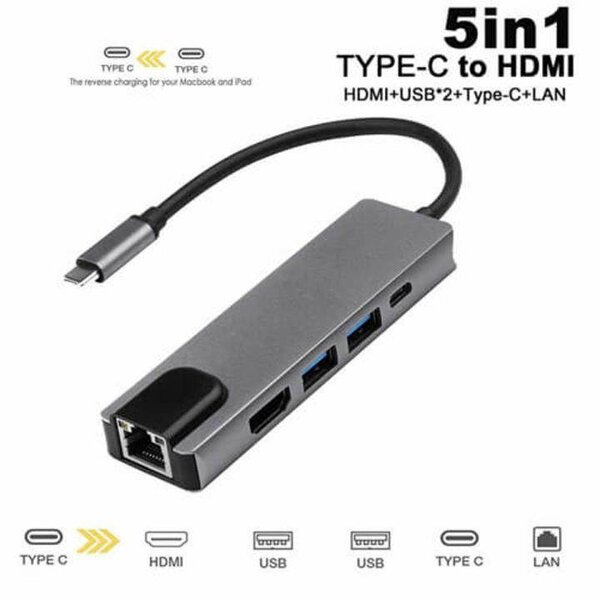 Adaptateur 5 en 1 Type-C HDMI
