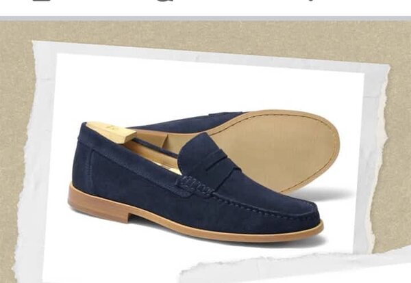 Mocassins en daim bleu homme