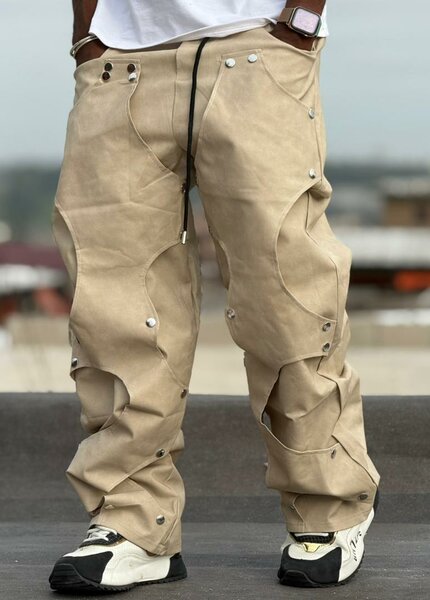 Pantalon cargo beige homme