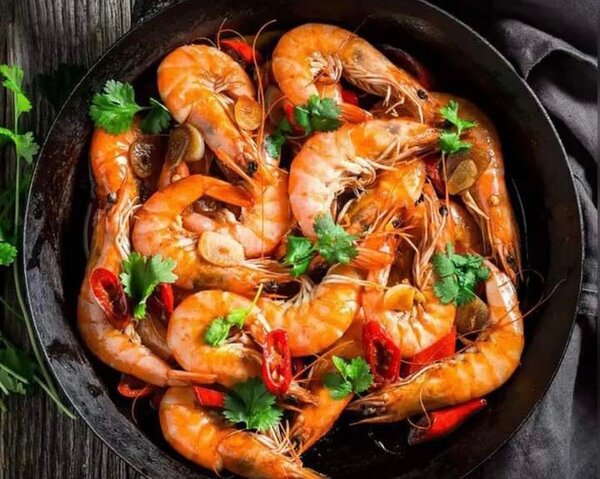 Crevettes épicées au safran