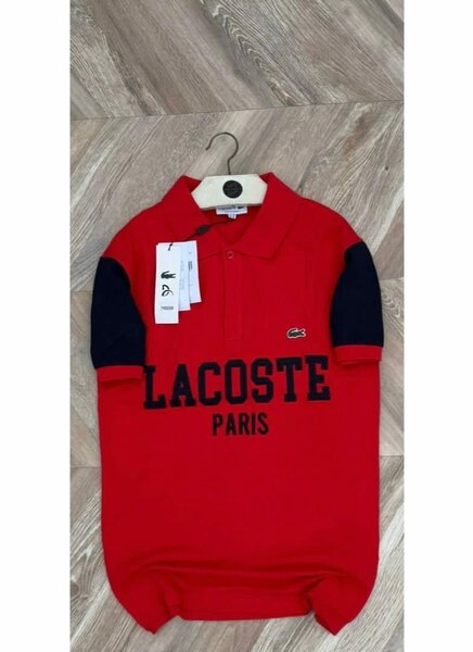 Polo rouge Lacoste Paris homme