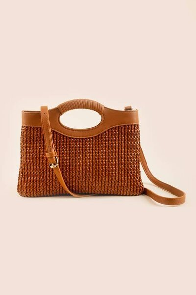 MARIAM SOFT STRAW CUT OUT HANDLE TOTE