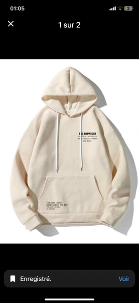 Sweat à Capuche Beige Unisexe