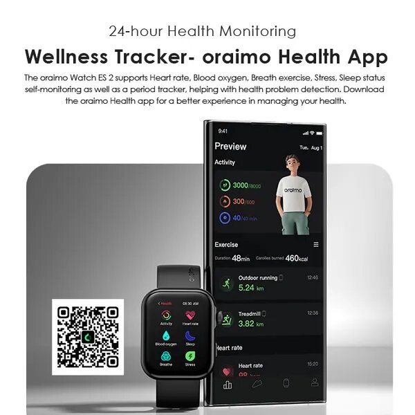 oraimo Watch ES 2 1.95 AMOLED IP68 Smart Watch