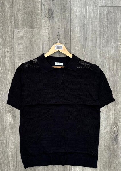 Polo en maille noir classique
