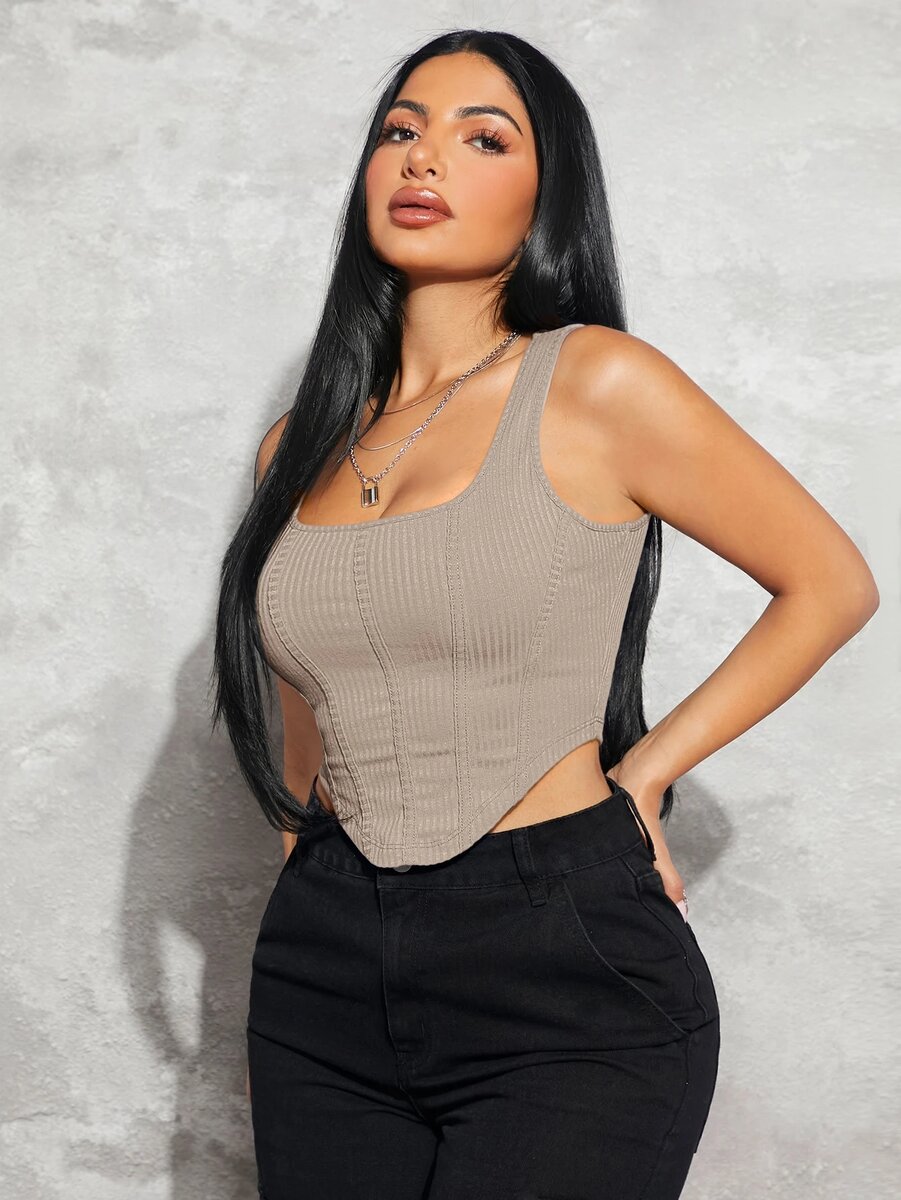 Débardeur côtelé sans manches