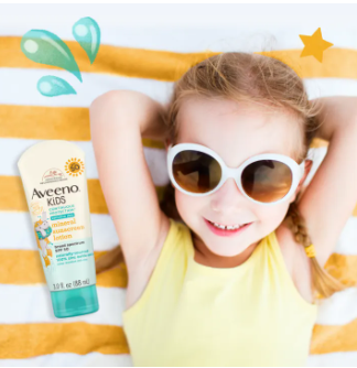 Aveeno Kids Mineral Sunscreen Lotion SPF 50+ | 88ml | Gentle Sun Protection | Hypoallergenic & Water-Resistant