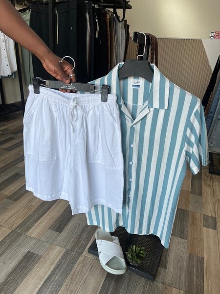 Shirts and linen shorts