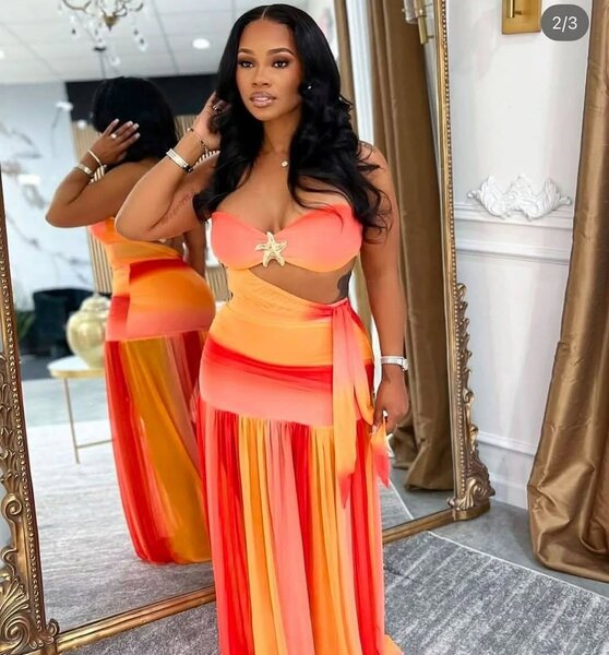 Robe longue été dégradé femme