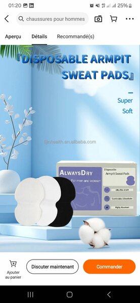 Coussinets des aisselles