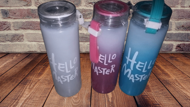 Hello Master Glass Water bottle