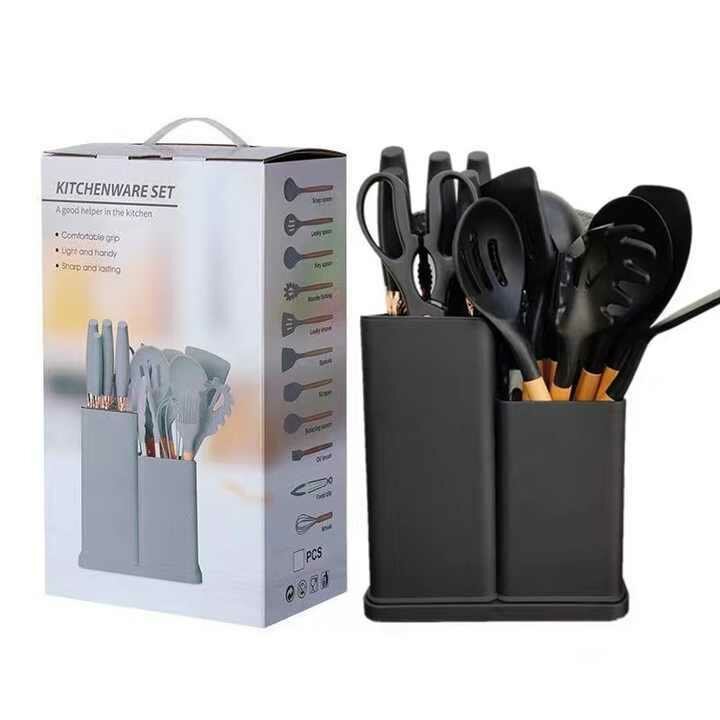 19 pieces knife set and cooking utensils