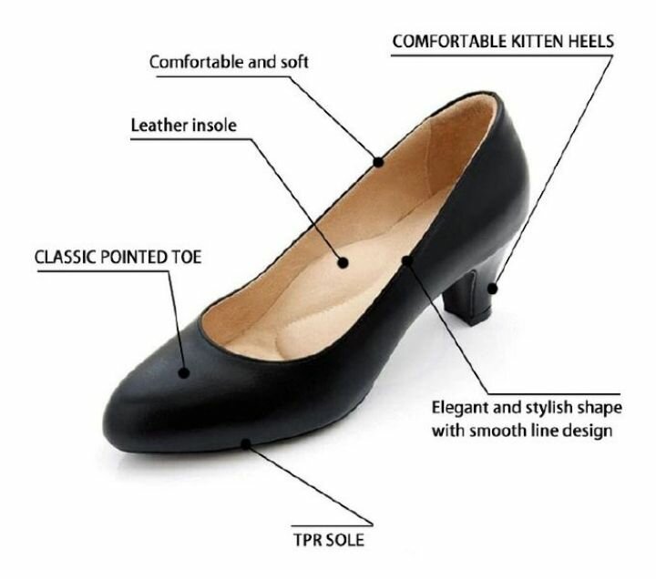 Women's cute short heels black