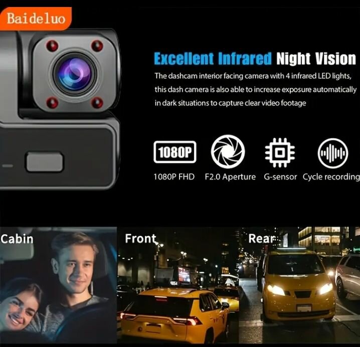 Baideluo HD front camera 1080P& Built-in camera 480P& Rear