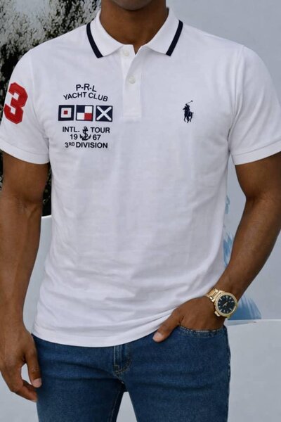 Polo blanc brodé tendance