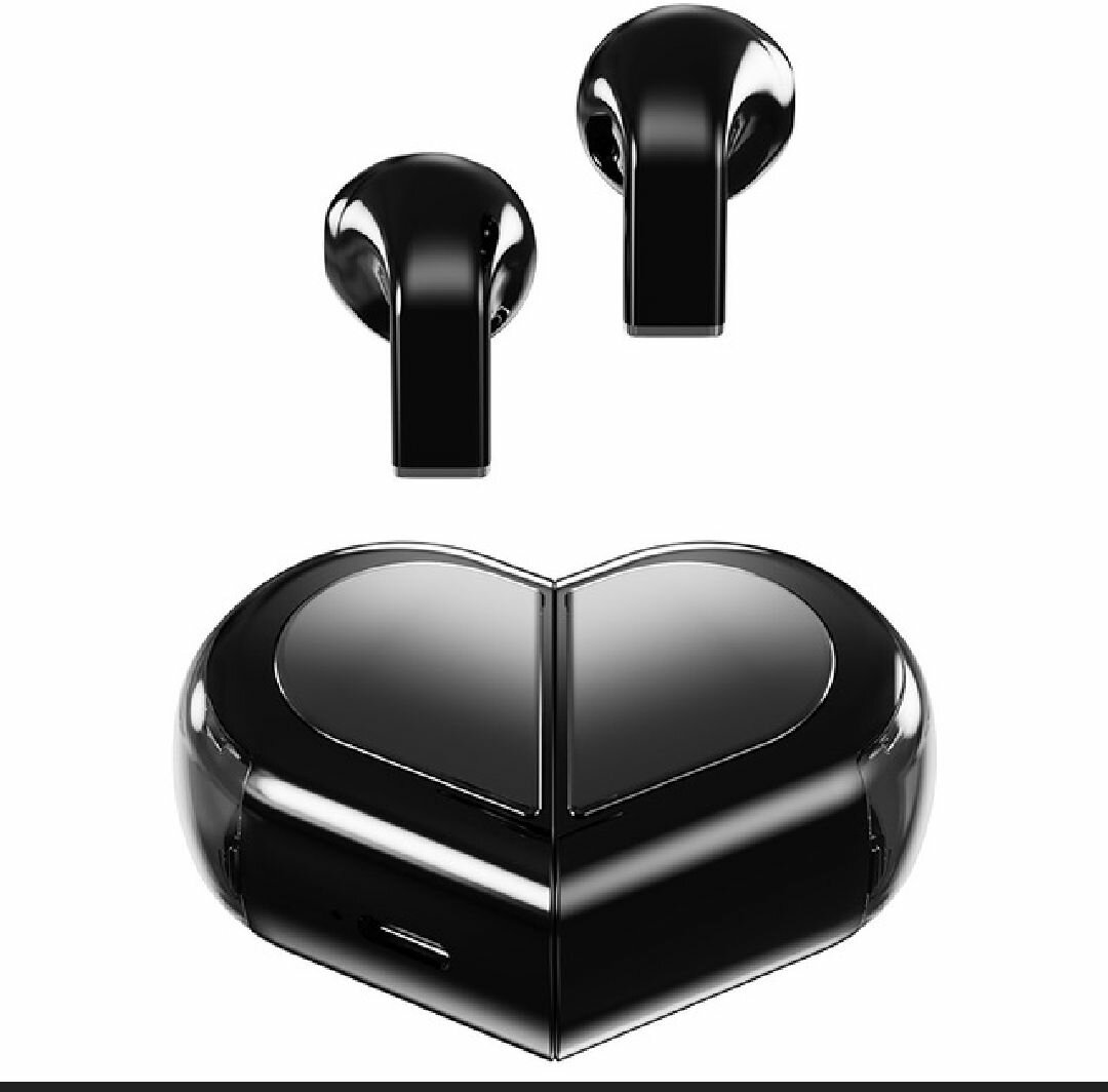 Écouteur en coeur noir