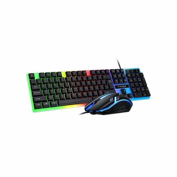 Clavier + Souris + Tapis USB filaire Avec Lumière RGB