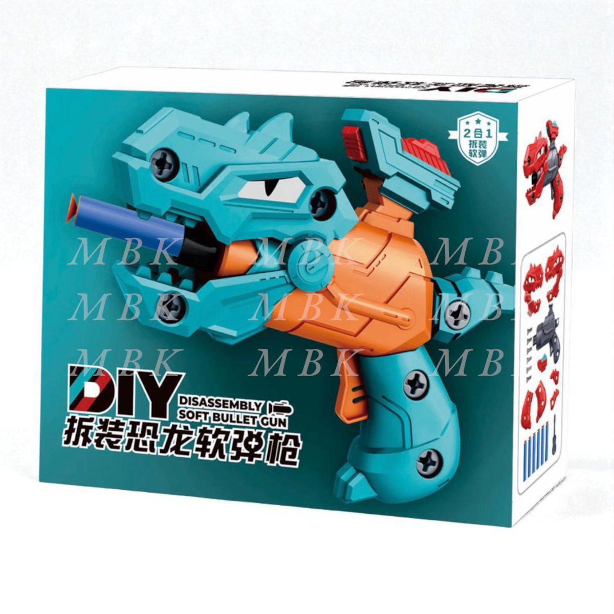 Pistolet dinosaure à monter