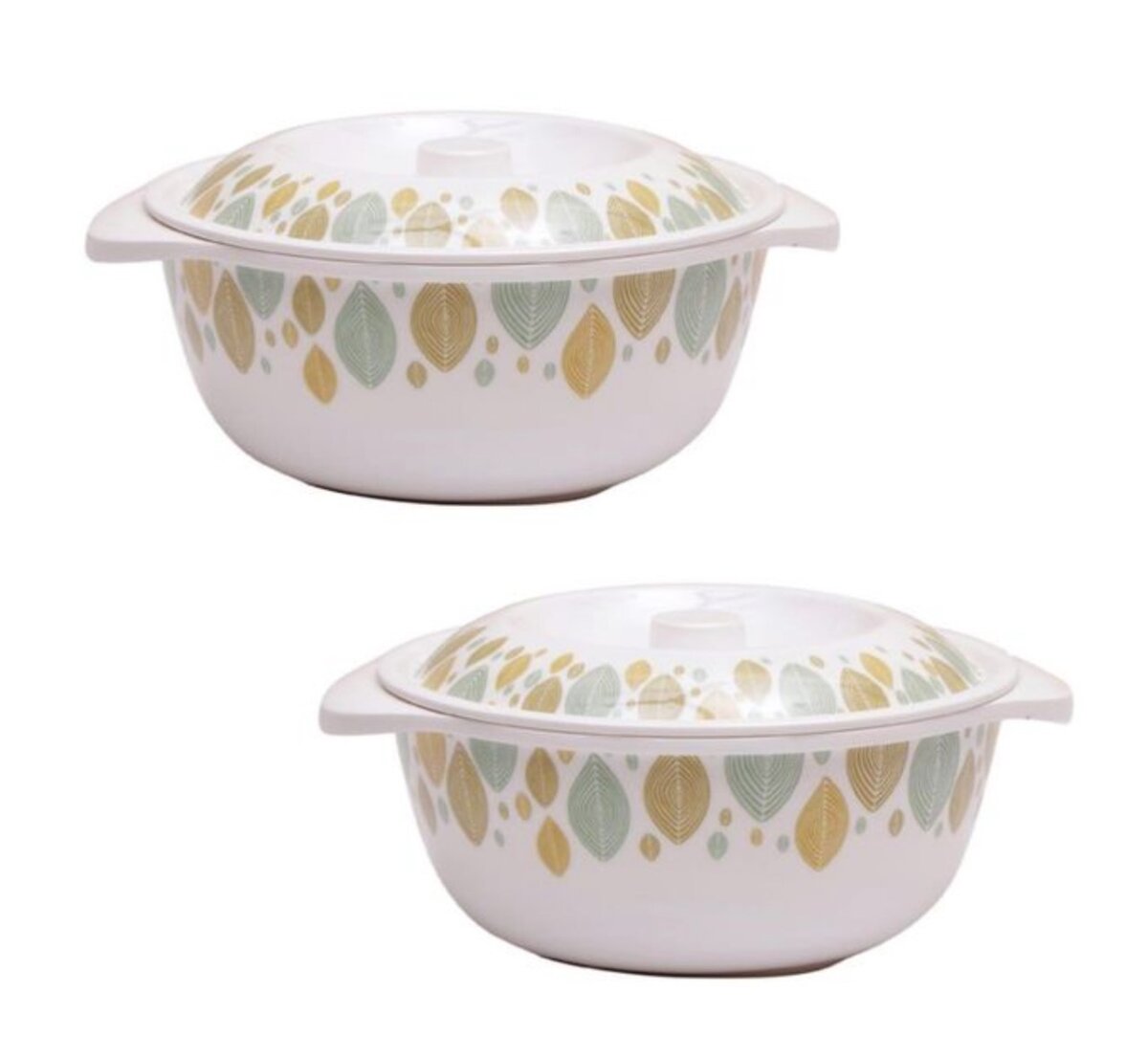 2 Pieces Hard Plastic Food Bowls - Multicolor