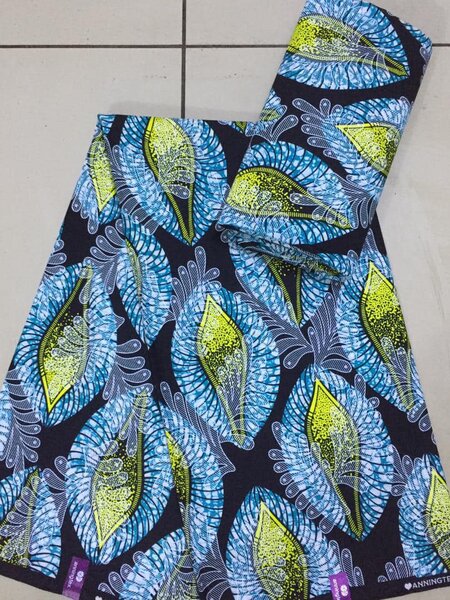 Original Cotton Wax Chitenge Fabric with 6 Yard Print