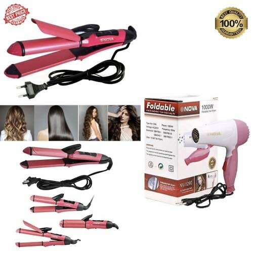 Nova 2 Set Hair Straightener & Curler - 110-240V + Professio