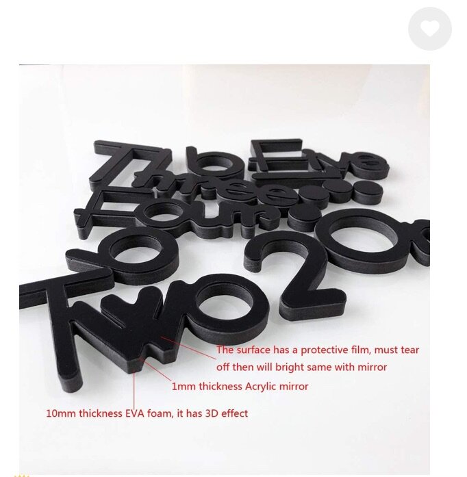 Modern 3D Frameless DIY Wall Clock Stickers for Home and Off