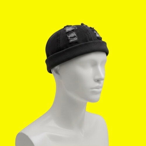 Casquette en denim usé tendance