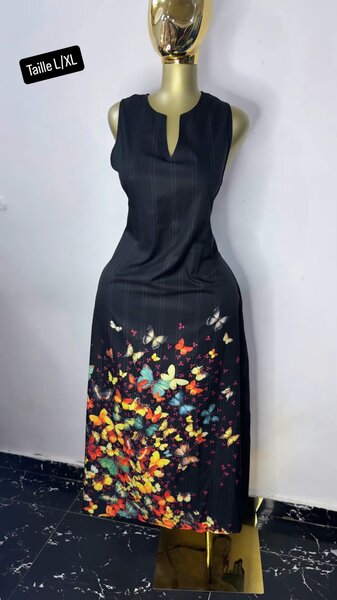 Robe Maxi Évasée Papillons
