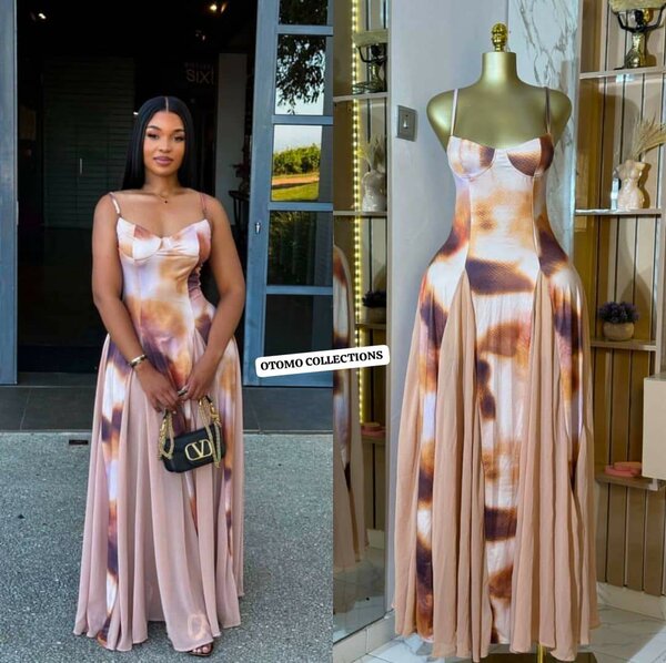 Robe élégante longue imprimée