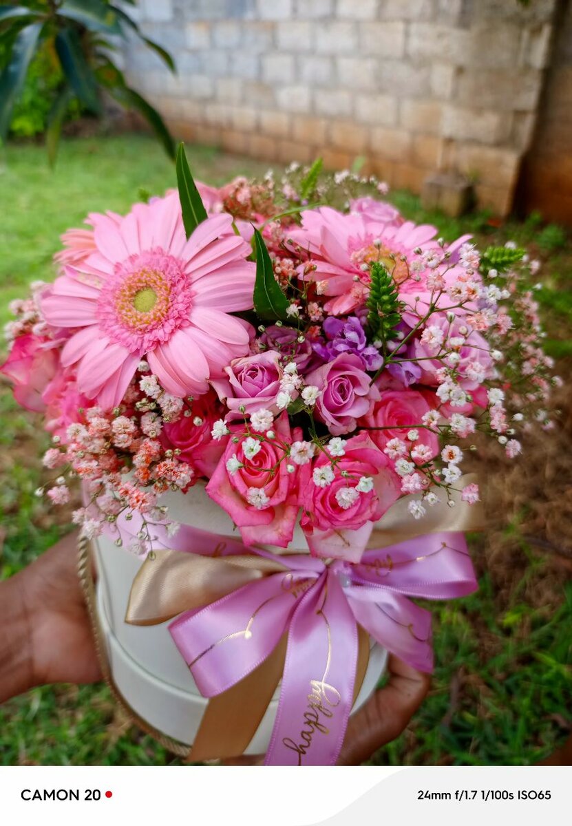 Pink flower box