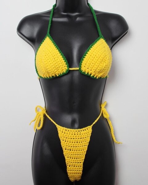 Bikini crochet coloré pour femme