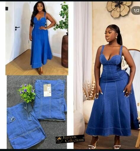 Robe en jean bleu élégante