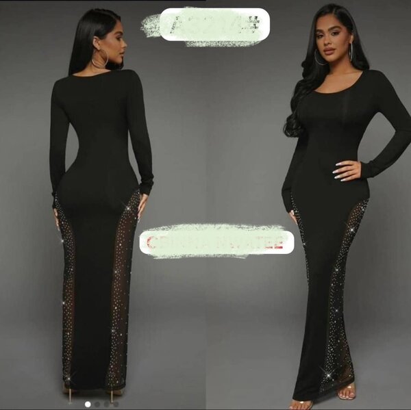 Robe longue noire élégante