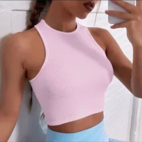 Débardeur court rose élégant