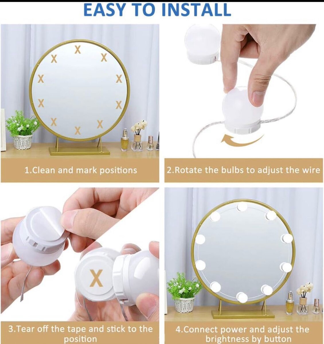 Lampes Pour Miroir De Maquillage, Ampoules Pour Coiffeuse, A